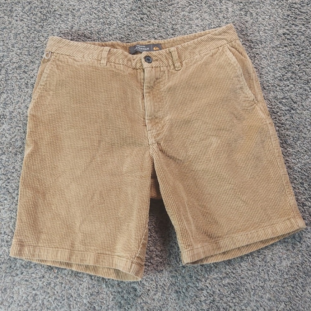 Quiksilver Waterman Corduroy Shorts 33 Tan Mens Casual Outdoor Stretch Khaki
